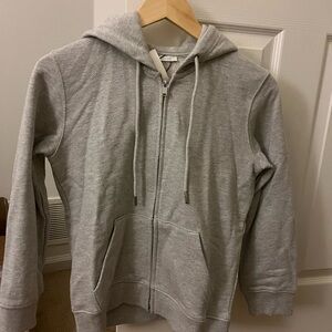 Zara Light Gray Zip-Up Women's Sweatshirt